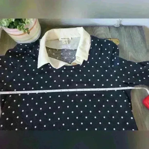 MONTEAU lightweight polkadot  top size small - Picture 8 of 13